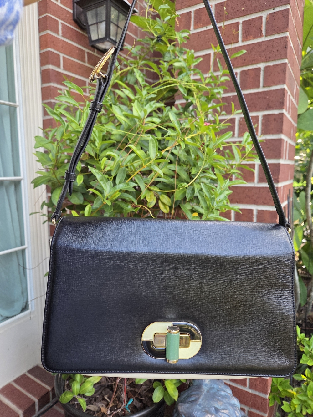 BVLGARI Isabella Rossellini Black Leather Shoulder Bag